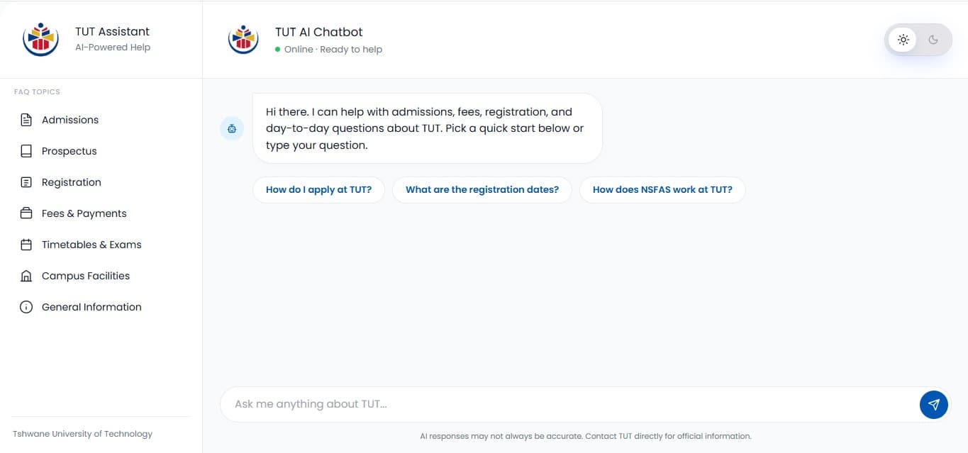 TUT Chatbot preview